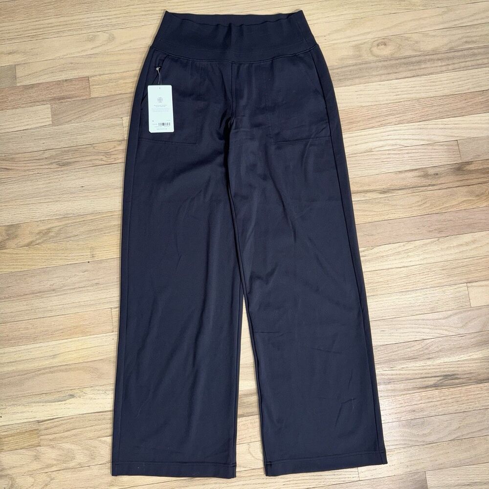 ATHLETA Venice High Rise Wide Leg Pant Women M Medium Black #982868 NEW
